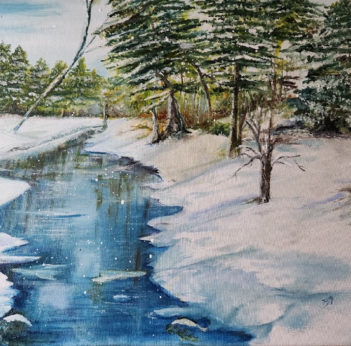Snowy Riverbank